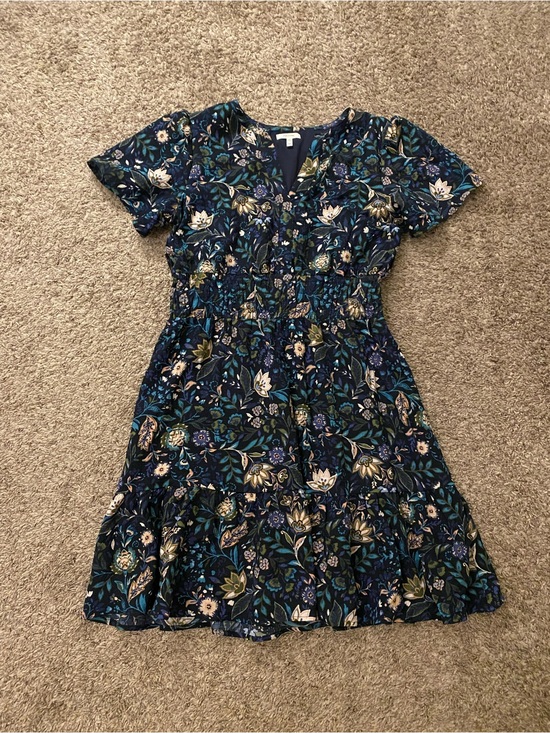 Maurices Dresses & Skirts - Maurices Navy Floral Short Dress with Green & Cream Accents
